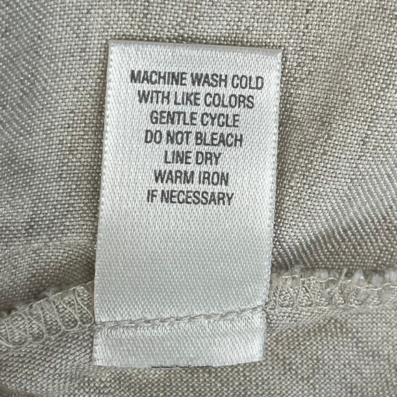 CJ Banks Tiered Skirt Women 18W Natural Beige Linen Rayon Elastic Waist Ruffle - Picture 8 of 9